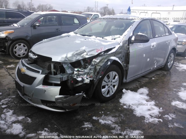 1G1PA5SH2D7234917 - 2013 CHEVROLET CRUZE LS SILVER photo 2