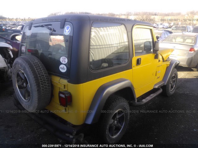 1J4FA39S84P736351 - 2004 JEEP WRANGLER X YELLOW photo 4