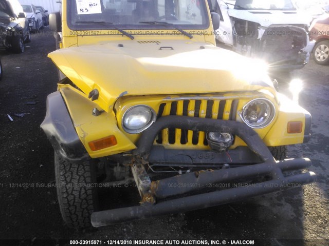 1J4FA39S84P736351 - 2004 JEEP WRANGLER X YELLOW photo 6