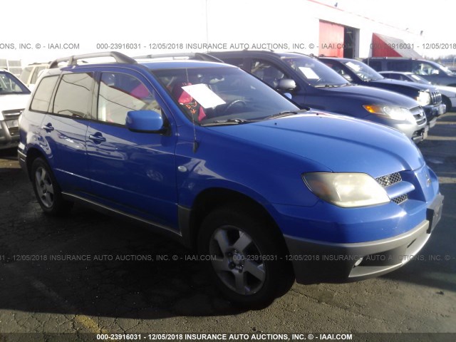 JA4LZ41GX3U051812 - 2003 MITSUBISHI OUTLANDER XLS BLUE photo 1