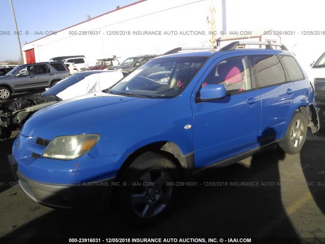 JA4LZ41GX3U051812 - 2003 MITSUBISHI OUTLANDER XLS BLUE photo 2