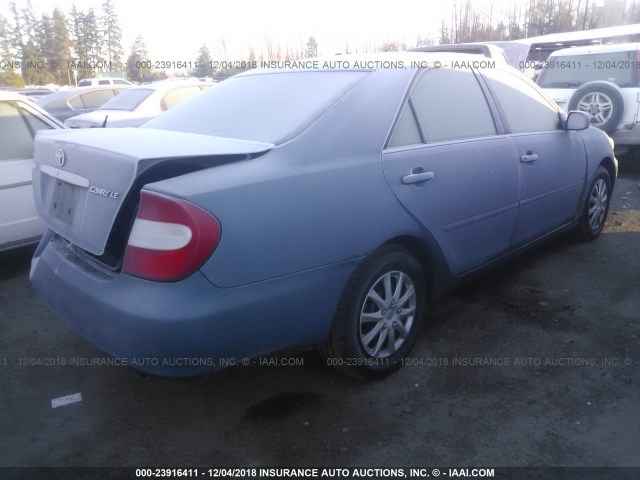 4T1BE32K74U906697 - 2004 TOYOTA CAMRY LE/XLE/SE Light Blue photo 4