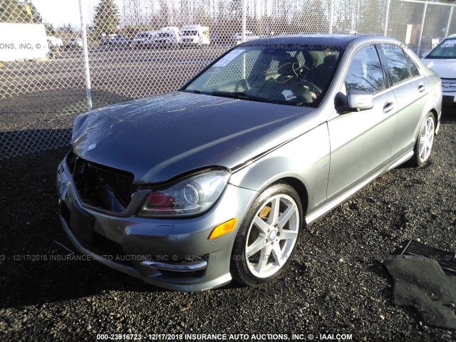 WDDGF4HB0CR218875 - 2012 MERCEDES-BENZ C 250 GRAY photo 2