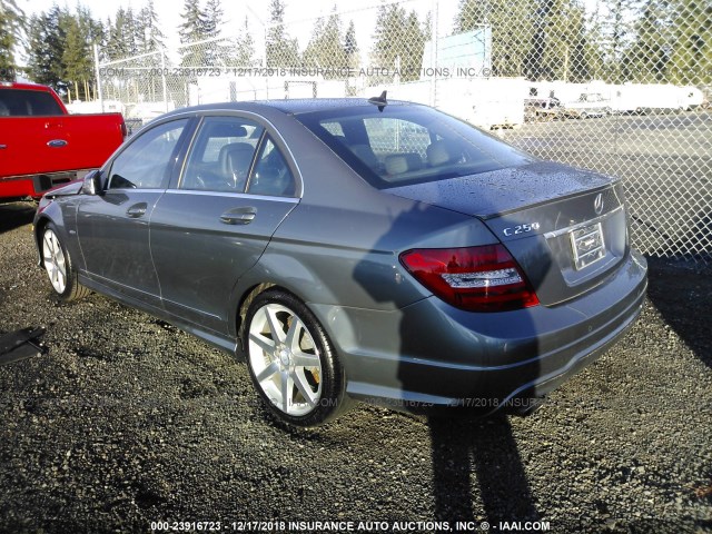 WDDGF4HB0CR218875 - 2012 MERCEDES-BENZ C 250 GRAY photo 3