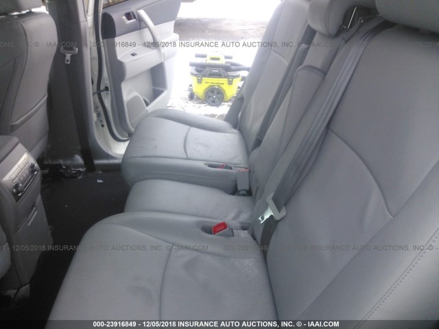 5TDBK3EH3CS171040 - 2012 TOYOTA HIGHLANDER SE WHITE photo 8