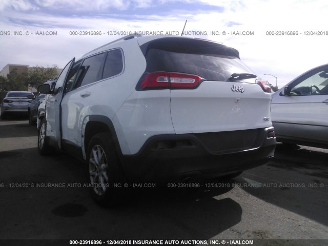 1C4PJLCB0FW706191 - 2015 JEEP CHEROKEE LATITUDE WHITE photo 3