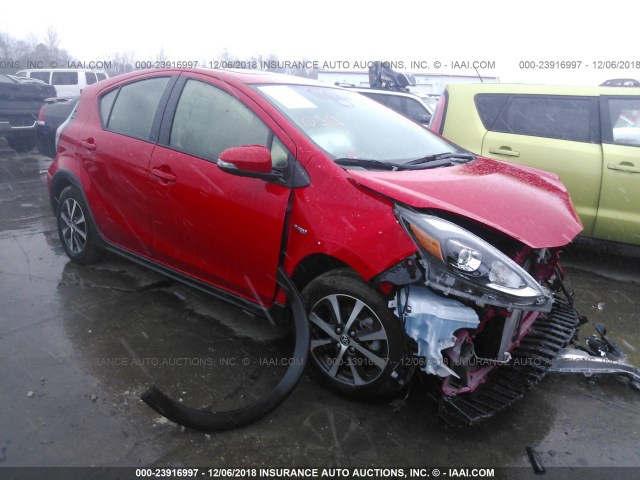 JTDKDTB30J1606903 - 2018 TOYOTA PRIUS C RED photo 1