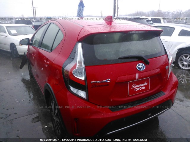 JTDKDTB30J1606903 - 2018 TOYOTA PRIUS C RED photo 3