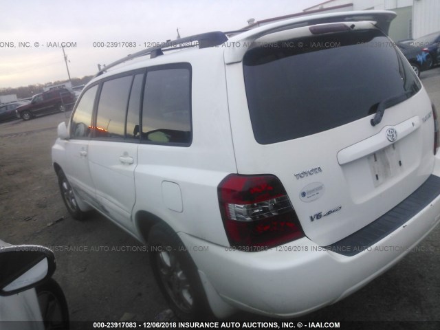 JTEEP21A170208124 - 2007 TOYOTA HIGHLANDER SPORT/LIMITED WHITE photo 3