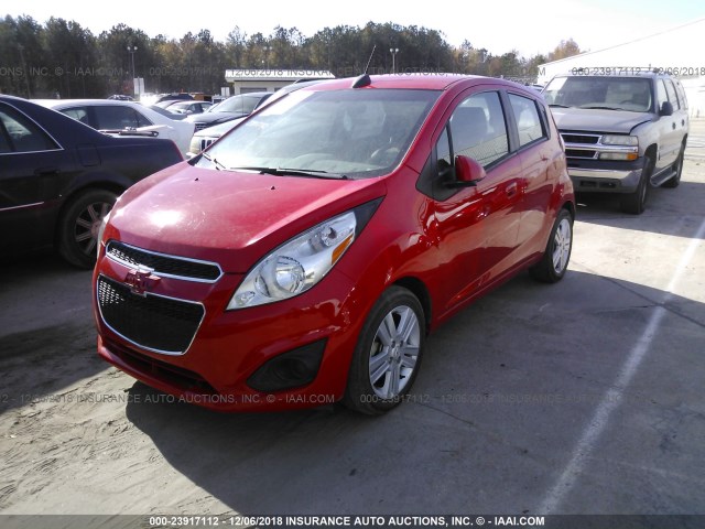 KL8CD6S93FC807905 - 2015 CHEVROLET SPARK 1LT RED photo 2