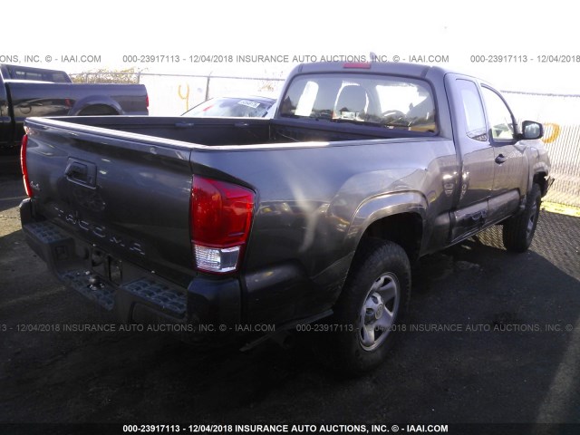 5TFSX5EN4HX053244 - 2017 TOYOTA TACOMA ACCESS CAB/SR/SR5 GRAY photo 4