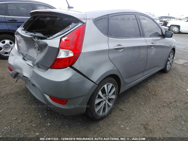 KMHCU5AE1HU357406 - 2017 HYUNDAI ACCENT SPORT GRAY photo 4