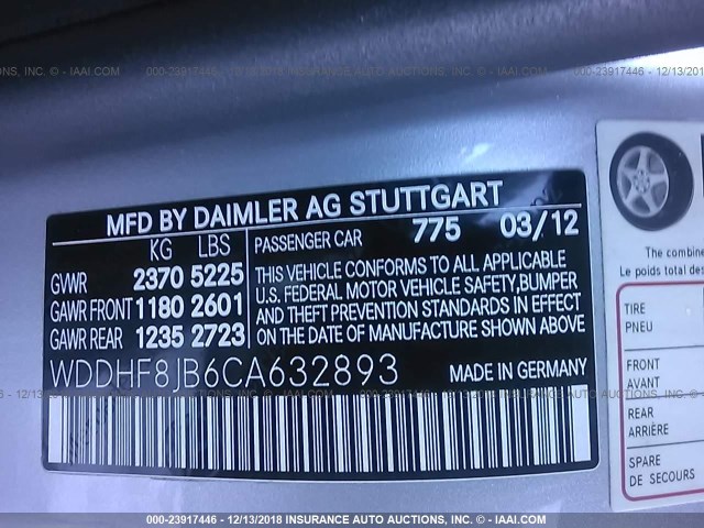 WDDHF8JB6CA632893 - 2012 MERCEDES-BENZ E 350 4MATIC SILVER photo 9