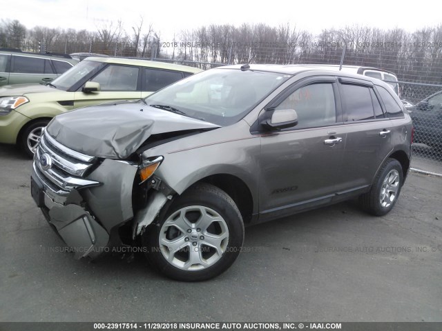 2FMDK4JC4DBC64088 - 2013 FORD EDGE SEL GRAY photo 2