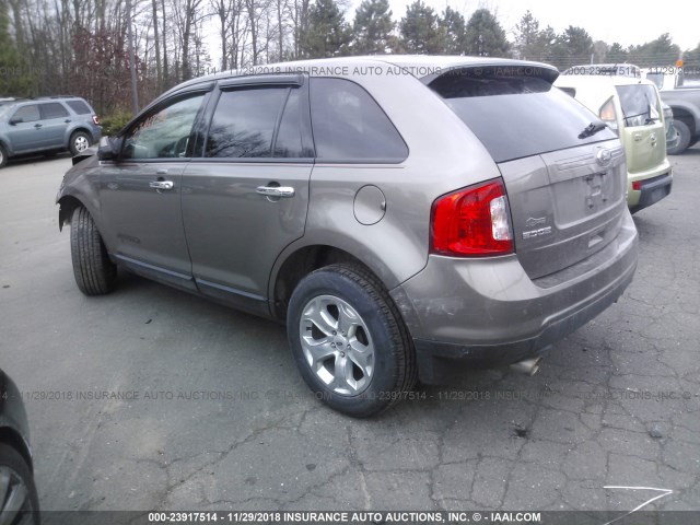 2FMDK4JC4DBC64088 - 2013 FORD EDGE SEL GRAY photo 3