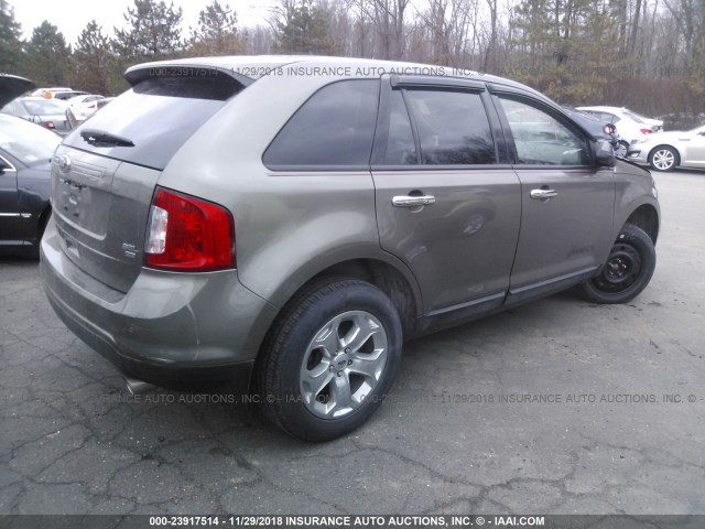 2FMDK4JC4DBC64088 - 2013 FORD EDGE SEL GRAY photo 4