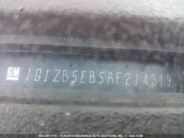 1G1ZB5EB5AF214319 - 2010 CHEVROLET MALIBU LS 灰色 照片 9