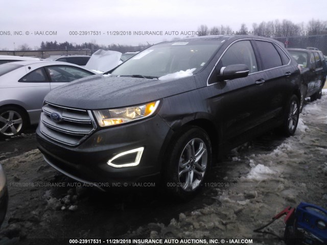 2FMPK3K93JBB06847 - 2018 FORD EDGE TITANIUM GRAY photo 2