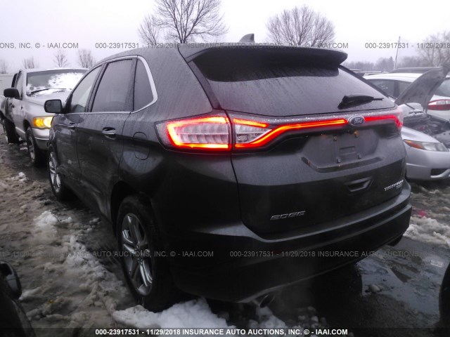 2FMPK3K93JBB06847 - 2018 FORD EDGE TITANIUM GRAY photo 3