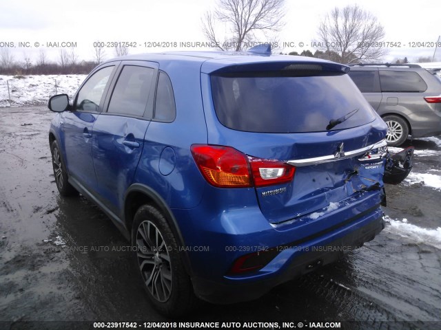 JA4AR3AW4JU000943 - 2018 MITSUBISHI OUTLANDER SPORT ES/SE BLUE photo 3