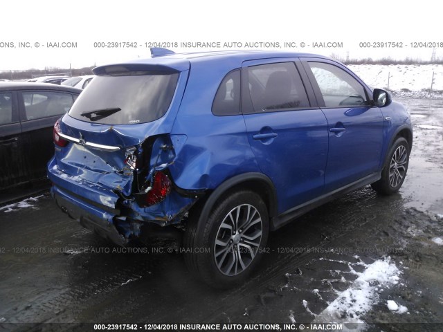 JA4AR3AW4JU000943 - 2018 MITSUBISHI OUTLANDER SPORT ES/SE BLUE photo 4