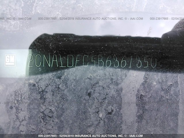 2CNALDEC5B6361350 - 2011 CHEVROLET EQUINOX BLACK photo 9