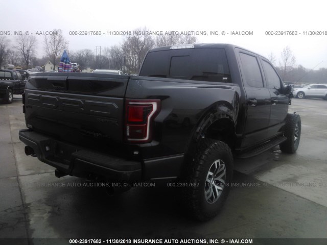 1FTFW1RG0HFC34713 - 2017 FORD F150 RAPTOR BLACK photo 4