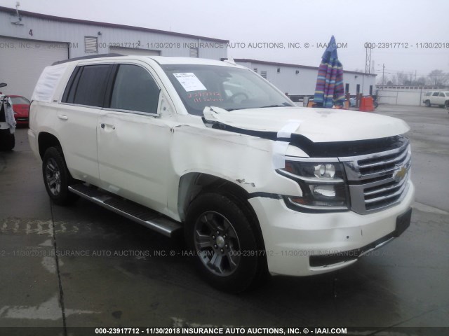 1GNSKBKC5FR577074 - 2015 CHEVROLET TAHOE K1500 LT WHITE photo 1