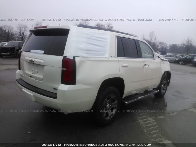 1GNSKBKC5FR577074 - 2015 CHEVROLET TAHOE K1500 LT WHITE photo 4