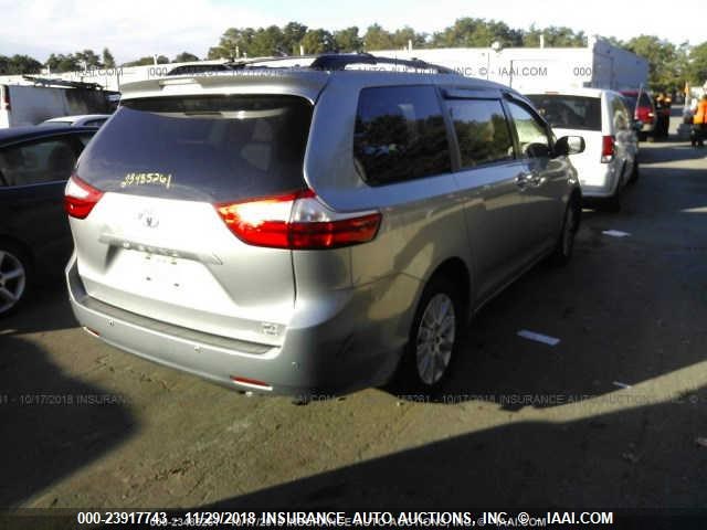 5TDDK3DC0GS145077 - 2016 TOYOTA SIENNA XLE/LIMITED GRAY photo 4