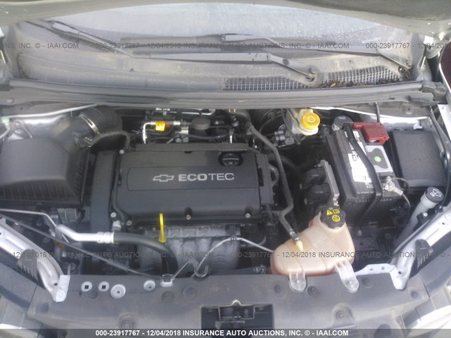 1G1JB5SH0C4102368 - 2012 CHEVROLET SONIC LS 银色 照片 10