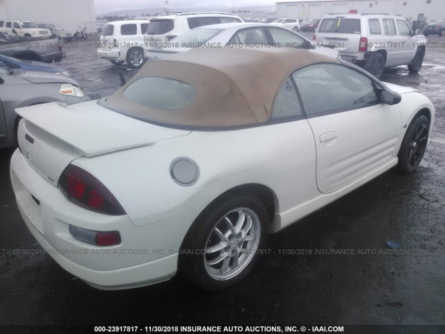 4A3AE85H62E098425 - 2002 MITSUBISHI ECLIPSE SPYDER GT WHITE photo 4