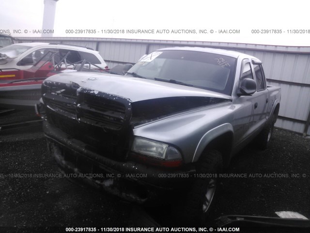 1B7HG2AX01S293300 - 2001 DODGE DAKOTA QUAD SILVER photo 2