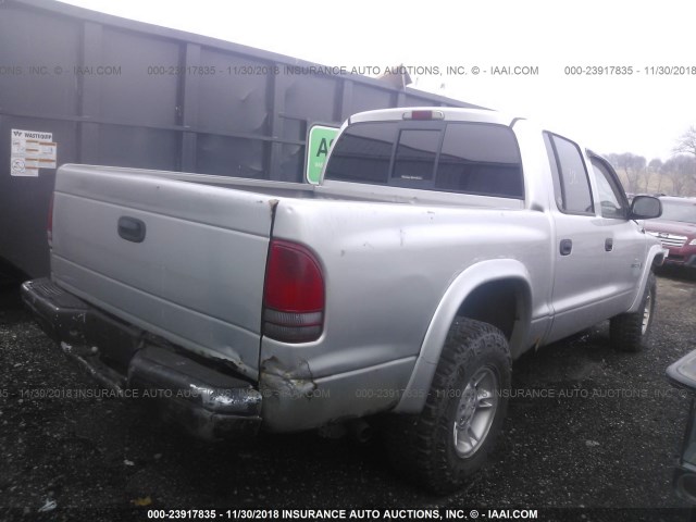 1B7HG2AX01S293300 - 2001 DODGE DAKOTA QUAD SILVER photo 4