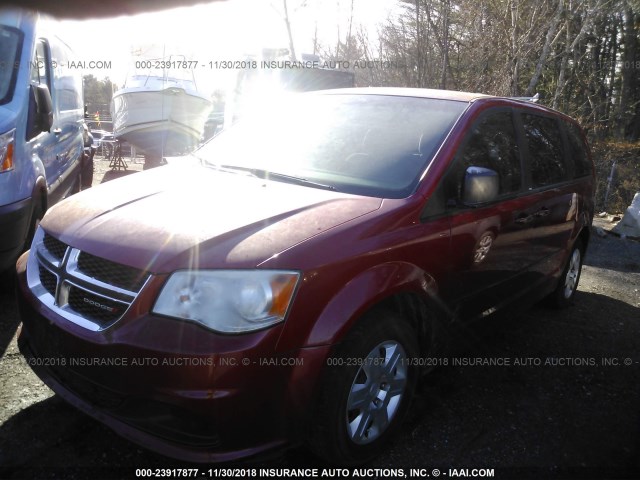 2C4RDGBGXCR328972 - 2012 DODGE GRAND CARAVAN SE RED photo 2