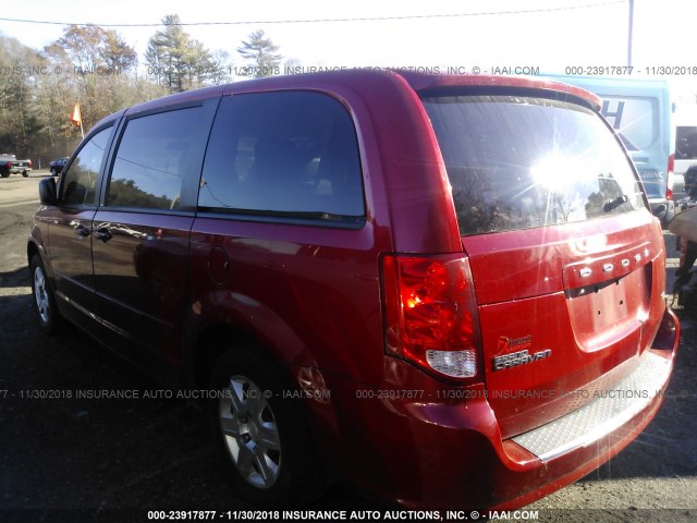 2C4RDGBGXCR328972 - 2012 DODGE GRAND CARAVAN SE RED photo 3