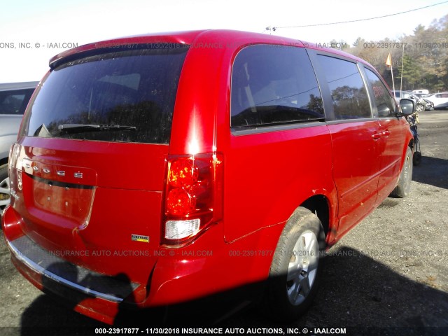 2C4RDGBGXCR328972 - 2012 DODGE GRAND CARAVAN SE RED photo 4