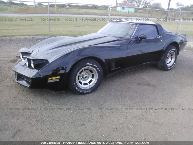 1G1AY8763BS412256 - 1981 CHEVROLET CORVETTE BLACK photo 2