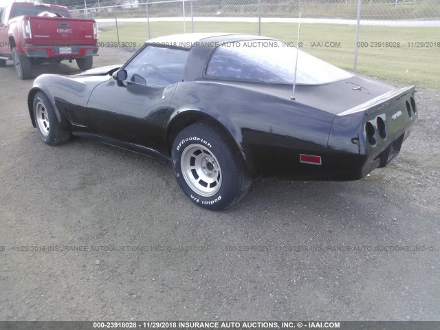 1G1AY8763BS412256 - 1981 CHEVROLET CORVETTE BLACK photo 3