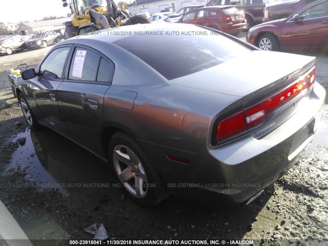 2C3CDXAG1CH280408 - 2012 DODGE CHARGER POLICE GRAY photo 3