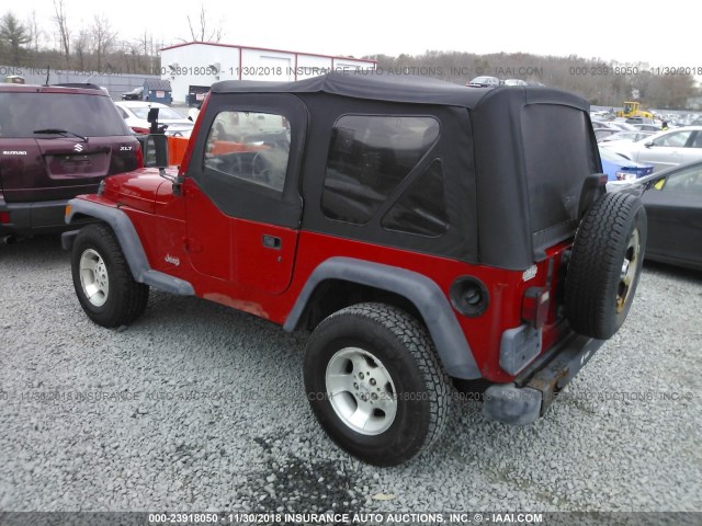 1J4FY29P4VP481152 - 1997 JEEP WRANGLER / TJ  RED photo 3