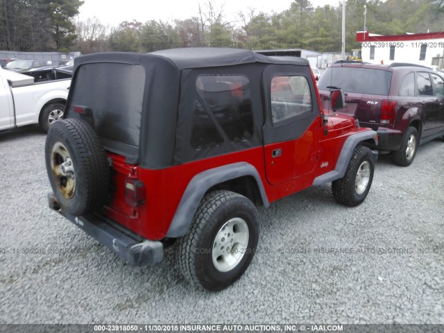 1J4FY29P4VP481152 - 1997 JEEP WRANGLER / TJ  RED photo 4