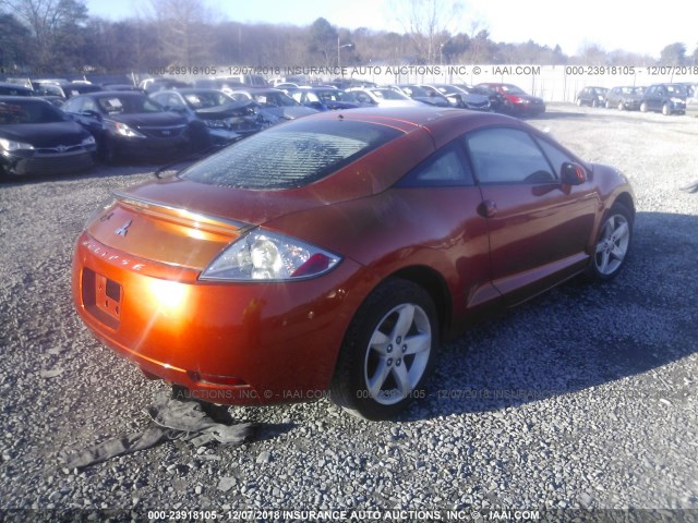 4A3AK24F36E054958 - 2006 MITSUBISHI ECLIPSE GS ORANGE photo 4