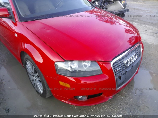 WAUHF78P67A082717 - 2007 AUDI A3 2 RED photo 6