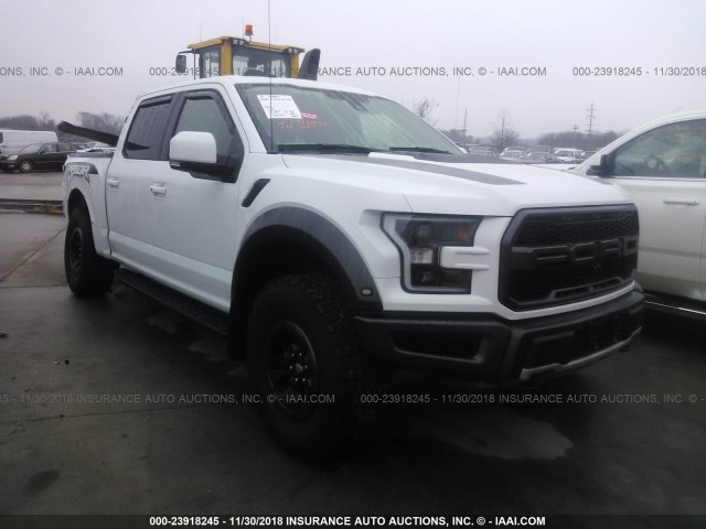 1FTFW1RG9JFB72928 - 2018 FORD F150 RAPTOR WHITE photo 1