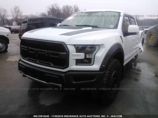 1FTFW1RG9JFB72928 - 2018 FORD F150 RAPTOR WHITE photo 2