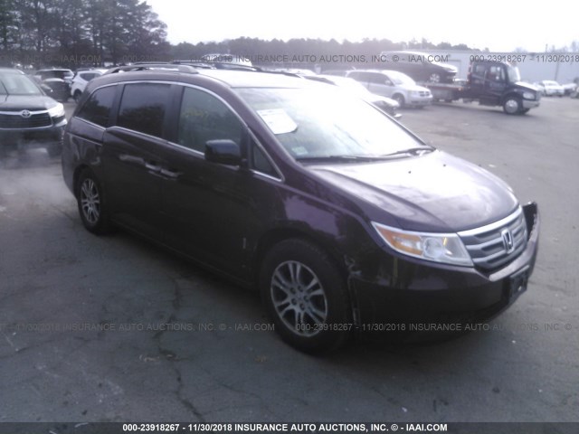 5FNRL5H62BB052321 - 2011 HONDA ODYSSEY EXL MAROON photo 1