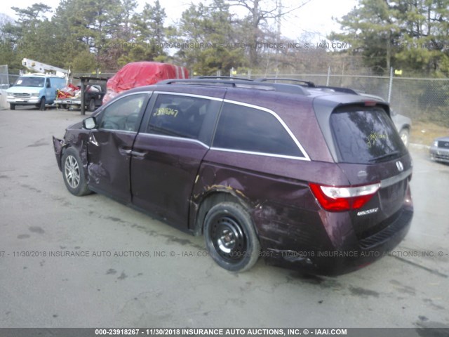 5FNRL5H62BB052321 - 2011 HONDA ODYSSEY EXL MAROON photo 3