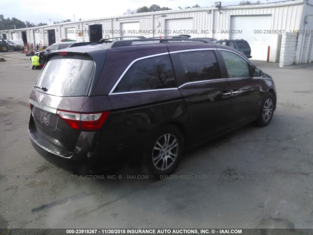 5FNRL5H62BB052321 - 2011 HONDA ODYSSEY EXL MAROON photo 4