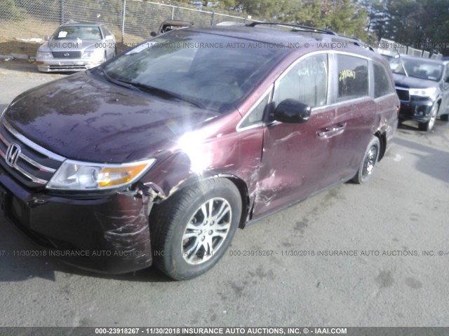 5FNRL5H62BB052321 - 2011 HONDA ODYSSEY EXL MAROON photo 6